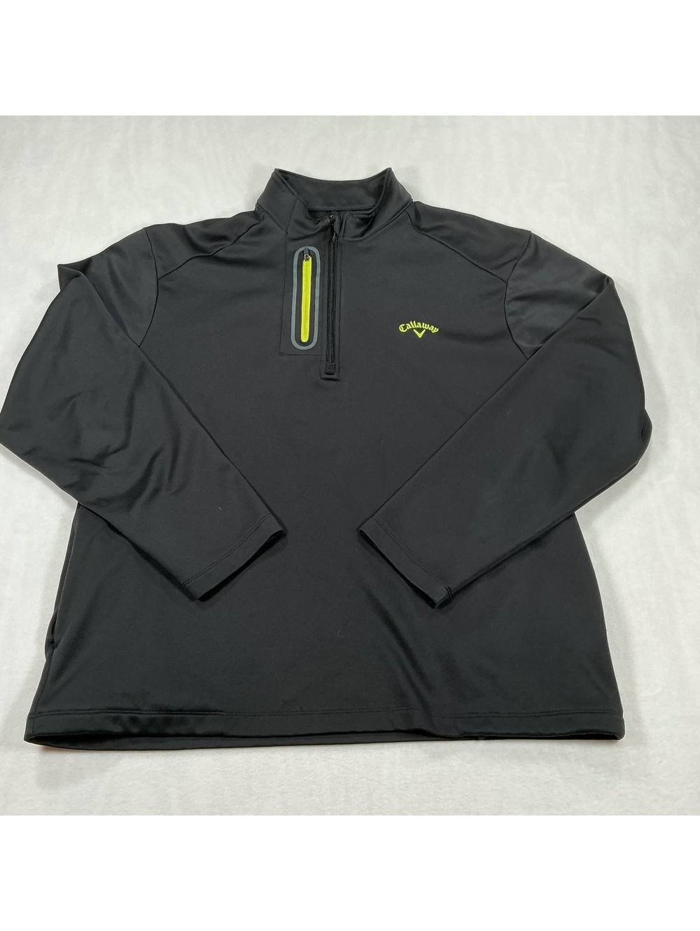 Callaway Golf 1/4 Zip Pullover Jacket Men’s XL Black Fleece Lined Stretch